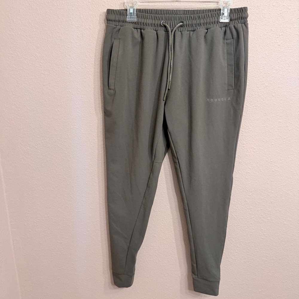 YoungLA 216 Eternal Sweats Elite Joggers Mens Large Olive Green Tapered Athletic